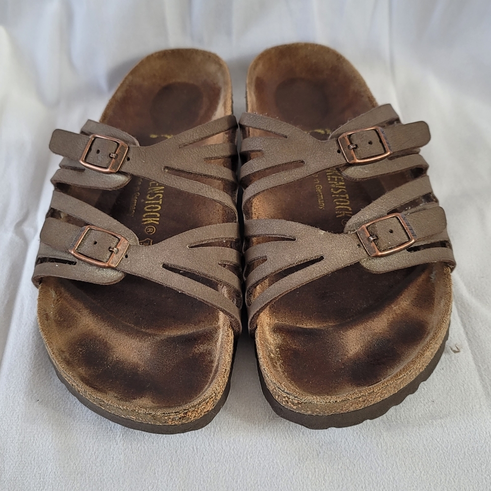 Birkenstock Granada double straps cut out brown sandals size 11